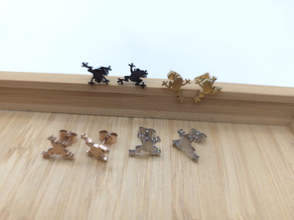 Frosch Edelstahl Ohrstecker frog